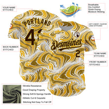 Загрузить изображение в средство просмотра галереи, Custom Yellow Brown-Old Gold 3D Pattern Design Abstract Fluid Authentic Baseball Jersey
