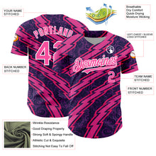 Загрузить изображение в средство просмотра галереи, Custom Purple Pink-White 3D Pattern Design Zigzag Authentic Baseball Jersey
