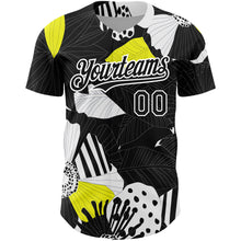 Загрузить изображение в средство просмотра галереи, Custom Black White 3D Pattern Design Flower Authentic Baseball Jersey
