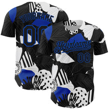 Загрузить изображение в средство просмотра галереи, Custom Black Thunder Blue-White 3D Pattern Design Flower Authentic Baseball Jersey
