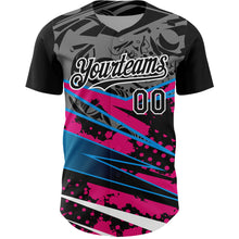 Charger l&#39;image dans la galerie, Custom Black Pink-White 3D Pattern Design Splatter Art Authentic Baseball Jersey
