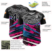 Charger l&#39;image dans la galerie, Custom Black Pink-White 3D Pattern Design Splatter Art Authentic Baseball Jersey
