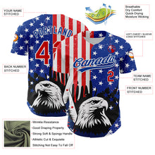 Charger l&#39;image dans la galerie, Custom White Red-Royal 3D American Flag Eagle And Star Authentic Baseball Jersey
