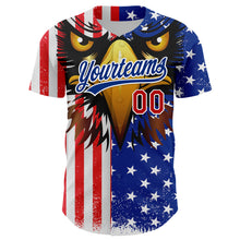 Загрузить изображение в средство просмотра галереи, Custom White Red-Royal 3D American Flag Eagle And Star Authentic Baseball Jersey
