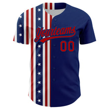 Charger l&#39;image dans la galerie, Custom US Navy Blue Red 3D American Flag And Star Authentic Baseball Jersey
