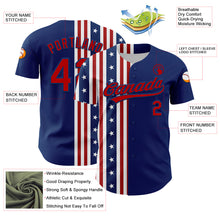 Charger l&#39;image dans la galerie, Custom US Navy Blue Red 3D American Flag And Star Authentic Baseball Jersey
