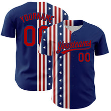 Charger l&#39;image dans la galerie, Custom US Navy Blue Red 3D American Flag And Star Authentic Baseball Jersey
