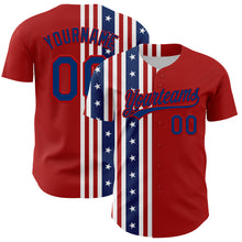 Загрузить изображение в средство просмотра галереи, Custom Red US Navy Blue 3D American Flag And Star Authentic Baseball Jersey
