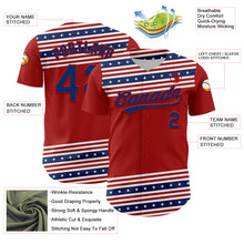 Charger l&#39;image dans la galerie, Custom Red US Navy Blue 3D American Flag And Star Authentic Baseball Jersey
