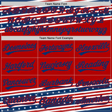 Laden Sie das Bild in den Galerie-Viewer, Custom Red US Navy Blue 3D American Flag And Star Authentic Baseball Jersey
