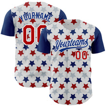 Charger l&#39;image dans la galerie, Custom White Red-Royal 3D Pattern Design Star Authentic Baseball Jersey
