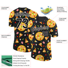 Загрузить изображение в средство просмотра галереи, Custom Black White 3D Pattern Design Food Pizza Performance T-Shirt
