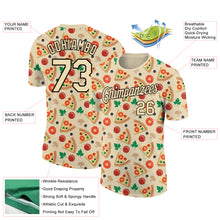 Загрузить изображение в средство просмотра галереи, Custom City Cream Black 3D Pattern Design Food Pizza Performance T-Shirt
