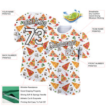 Загрузить изображение в средство просмотра галереи, Custom White Black 3D Pattern Design Food Pizza Performance T-Shirt
