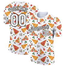 Загрузить изображение в средство просмотра галереи, Custom White Black 3D Pattern Design Food Pizza Performance T-Shirt
