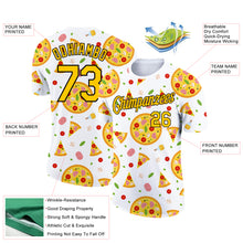 Laden Sie das Bild in den Galerie-Viewer, Custom With Yellow-Black 3D Pattern Design Food Pizza Performance T-Shirt
