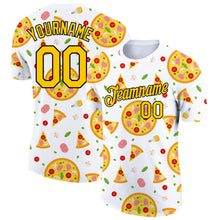 Load image into Gallery viewer, Custom With Yellow-Black 3D Pattern Design Food Pizza Performance T-Shirt
