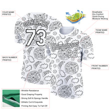 Загрузить изображение в средство просмотра галереи, Custom White Black 3D Pattern Design Food Pizza Performance T-Shirt
