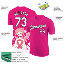 Load image into Gallery viewer, Custom Hot Pink White-Black 3D Pink Ribbon Breast Cancer Performance T-Shirt
