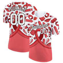 Загрузить изображение в средство просмотра галереи, Custom Red White-Black 3D Pattern Design World AIDS Day Performance T-Shirt
