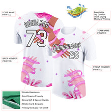 Загрузить изображение в средство просмотра галереи, Custom White Black 3D Pink Ribbon Breast Cancer Performance T-Shirt
