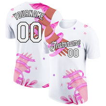 Загрузить изображение в средство просмотра галереи, Custom White Black 3D Pink Ribbon Breast Cancer Performance T-Shirt
