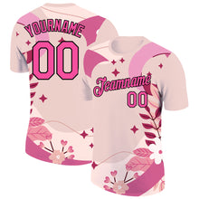 Загрузить изображение в средство просмотра галереи, Custom City Cream Pink-Black 3D Pink Ribbon Breast Cancer Performance T-Shirt
