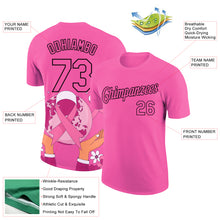 Charger l&#39;image dans la galerie, Custom Pink Black 3D Pink Ribbon Breast Cancer Performance T-Shirt
