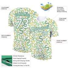 Laden Sie das Bild in den Galerie-Viewer, Custom White Kelly Green 3D Pattern Design Dollar Sign Money Theme Performance T-Shirt
