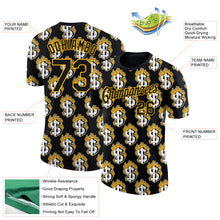 Laden Sie das Bild in den Galerie-Viewer, Custom Black Gold 3D Pattern Design Burnfiring Dollar Sign Money Theme Performance T-Shirt
