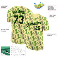 Загрузить изображение в средство просмотра галереи, Custom Light Yellow Black-Aurora Green 3D Pattern Design Dollar Sign Money Theme Performance T-Shirt
