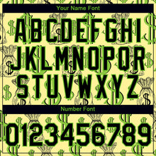 Charger l&#39;image dans la galerie, Custom Light Yellow Black-Aurora Green 3D Pattern Design Dollar Sign Money Theme Performance T-Shirt
