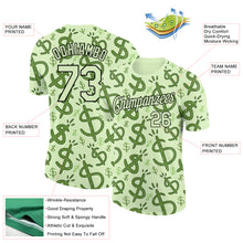 Laden Sie das Bild in den Galerie-Viewer, Custom Pea Green Black 3D Pattern Design Dollar Sign Money Theme Performance T-Shirt
