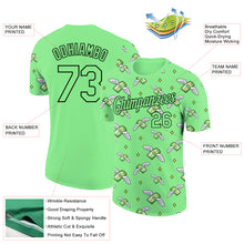 Load image into Gallery viewer, Custom Pea Green Black 3D Pattern Design Dollar Sign Money Theme Performance T-Shirt
