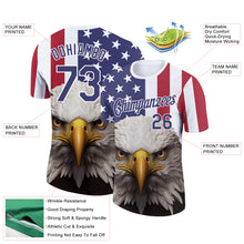 Загрузить изображение в средство просмотра галереи, Custom White Royal-Red 3D American Flag And Eagle Performance T-Shirt
