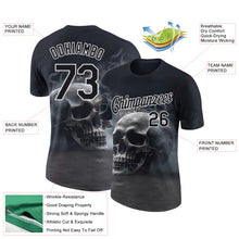 Загрузить изображение в средство просмотра галереи, Custom Black White 3D Gothic Style Skull Fashion Performance T-Shirt
