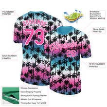 Charger l&#39;image dans la galerie, Custom Teal Pink-White 3D Pattern Design Hawaii Palm Trees Performance T-Shirt
