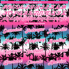 Charger l&#39;image dans la galerie, Custom Teal Pink-White 3D Pattern Design Hawaii Palm Trees Performance T-Shirt
