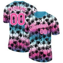 Charger l&#39;image dans la galerie, Custom Teal Pink-White 3D Pattern Design Hawaii Palm Trees Performance T-Shirt
