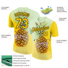 Charger l&#39;image dans la galerie, Custom Pea Green Gold-Black 3D Pattern Design Hawaii Style Pineapple Performance T-Shirt
