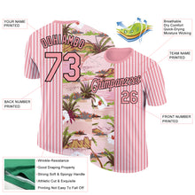 Charger l&#39;image dans la galerie, Custom Medium Pink Black-White 3D Hawaii Island Performance T-Shirt
