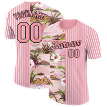 Charger l&#39;image dans la galerie, Custom Medium Pink Black-White 3D Hawaii Island Performance T-Shirt
