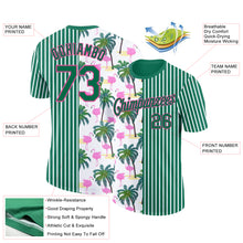 Charger l&#39;image dans la galerie, Custom Kelly Green Pink-White 3D Tropical Hawaii Palm Tree And Animal Flamingo Performance T-Shirt
