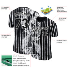 Charger l&#39;image dans la galerie, Custom Black White 3D Tropical Hawaii Palm Leaves Performance T-Shirt
