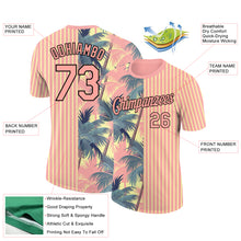 Загрузить изображение в средство просмотра галереи, Custom Medium Pink Light Yellow-Black 3D Tropical Hawaii Trees Performance T-Shirt
