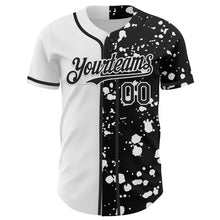 Charger l&#39;image dans la galerie, Custom Black White 3D Pattern Design Rave Splash Authentic Baseball Jersey
