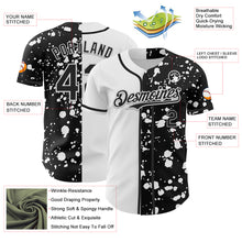 Charger l&#39;image dans la galerie, Custom Black White 3D Pattern Design Rave Splash Authentic Baseball Jersey
