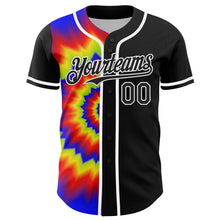 Загрузить изображение в средство просмотра галереи, Custom Black White 3D Pattern Design Rave Psychedelic Authentic Baseball Jersey
