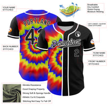 Загрузить изображение в средство просмотра галереи, Custom Black White 3D Pattern Design Rave Psychedelic Authentic Baseball Jersey
