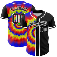 Загрузить изображение в средство просмотра галереи, Custom Black White 3D Pattern Design Rave Psychedelic Authentic Baseball Jersey
